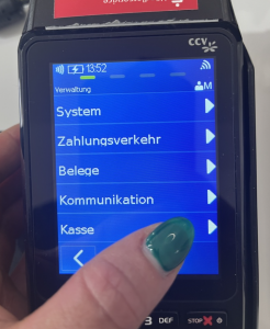 Verwaltungsmenü am CCV Mobile Terminal