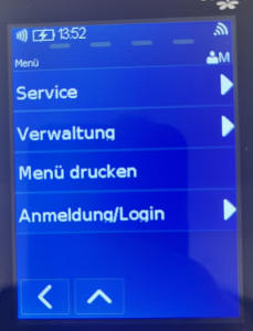 Kasse-Menü am CCV Mobile Terminal