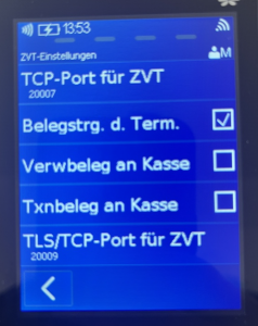 Belegsteuerung durch Terminal aktivieren, weitere Haken entfernen