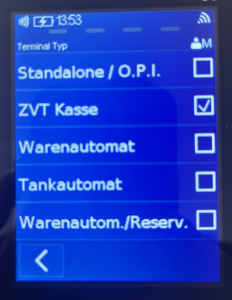 Terminal-Typ auf ZVT stellen